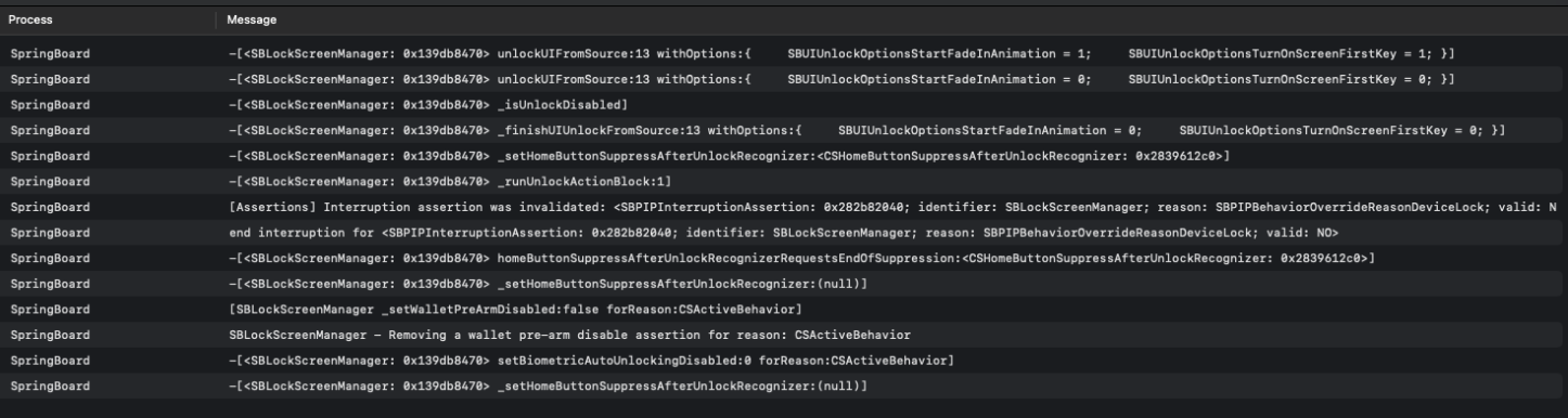 Console logs from the dylib injected from the tweak.